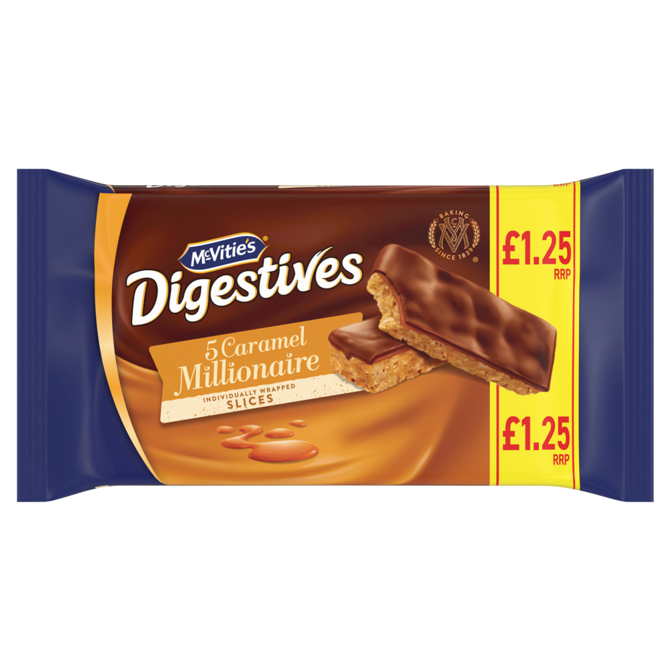 McVitie's Milk Chocolate Caramel Millionaire Biscuit Slices Snack Bars 5pk PMP £1.25 Case of 10 mcvities