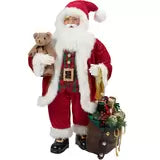 3ft (91cm) Traditional Fabric Standing Santa Christmas