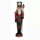 6ft (1.8m) Un-Lit Wood Carved Nutcracker British Hypermarket-uk