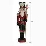 6ft (1.8m) Un-Lit Wood Carved Nutcracker British Hypermarket-uk