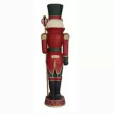 6ft (1.8m) Un-Lit Wood Carved Nutcracker British Hypermarket-uk