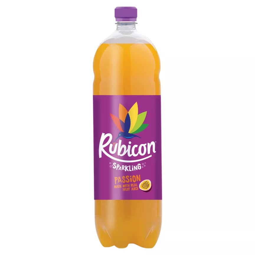 Rubicon Sparkling Passion Fruit Juice Drink 2Ltr, Case of 6 Rubicon