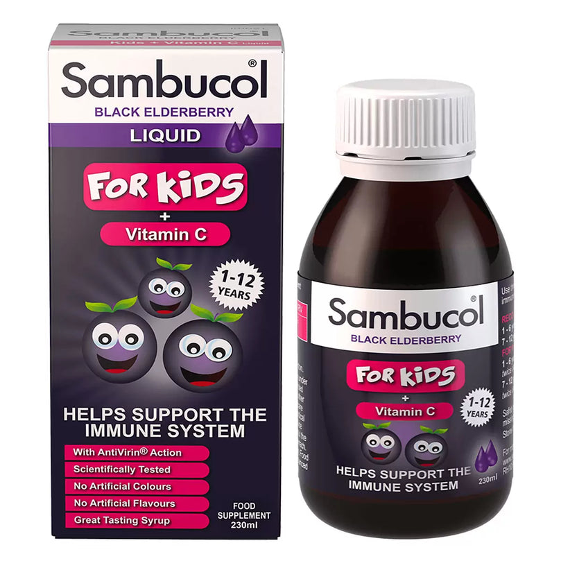 Sambucol Black Elderberry Liquid For Kids, 230ml Sambucol