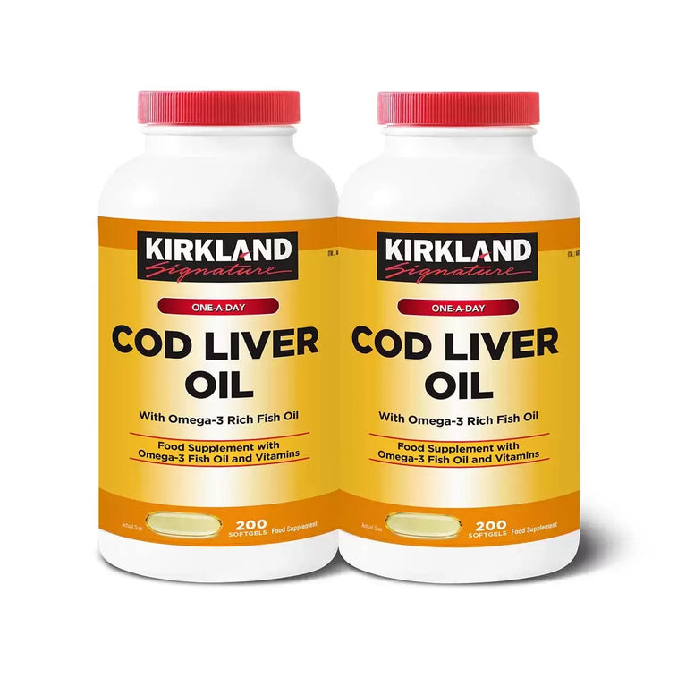 Kirkland Signature Cod Liver Oil + Omega 3 1150mg, 2 x 200 Count Kirkland Signature