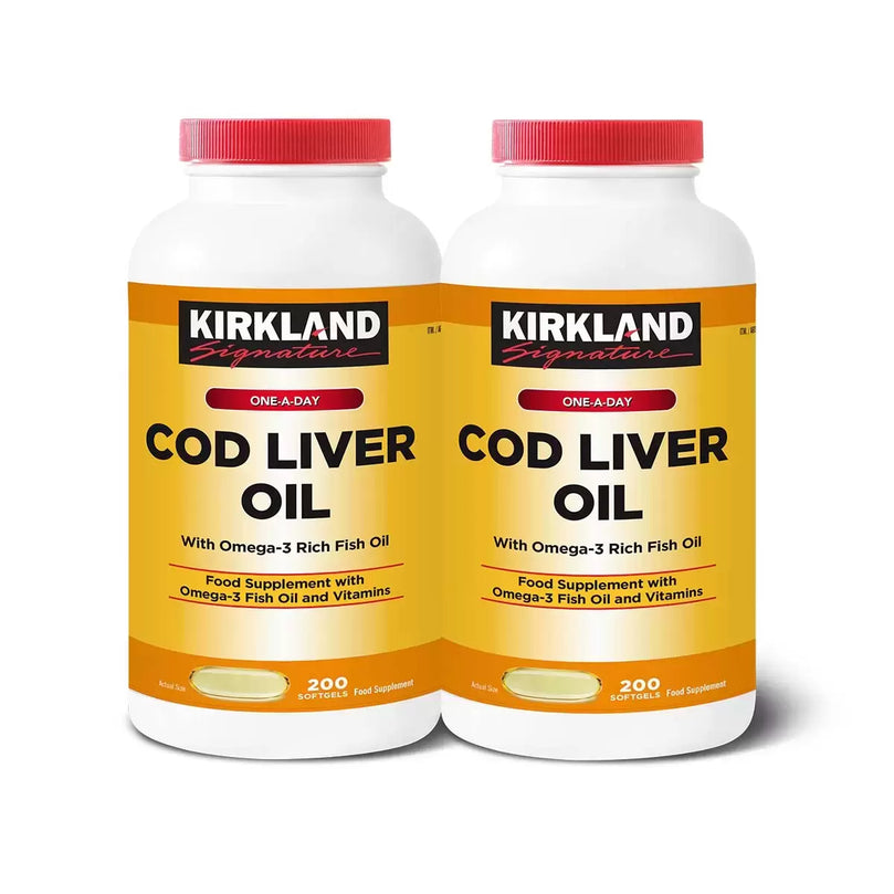 Kirkland Signature Cod Liver Oil + Omega 3 1150mg, 2 x 200 Count Kirkland Signature