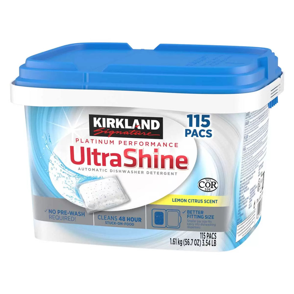 Kirkland Signature Ultra Shine Dishwasher Pacs, 115 Count Kirkland Signature