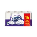 Velvet Classic Quilted Toilet Rolls 16 Rolls (Case of 3) Velvet