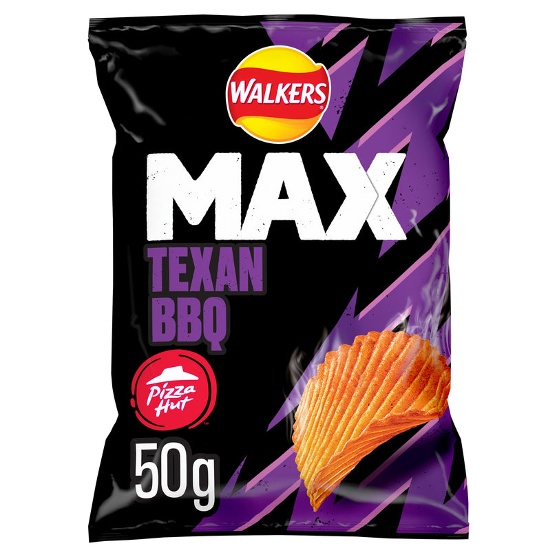 Walkers Max Pizza Hut Texan BBQ Grab Bag Crisps 50g (Case of 24) Walkers Max