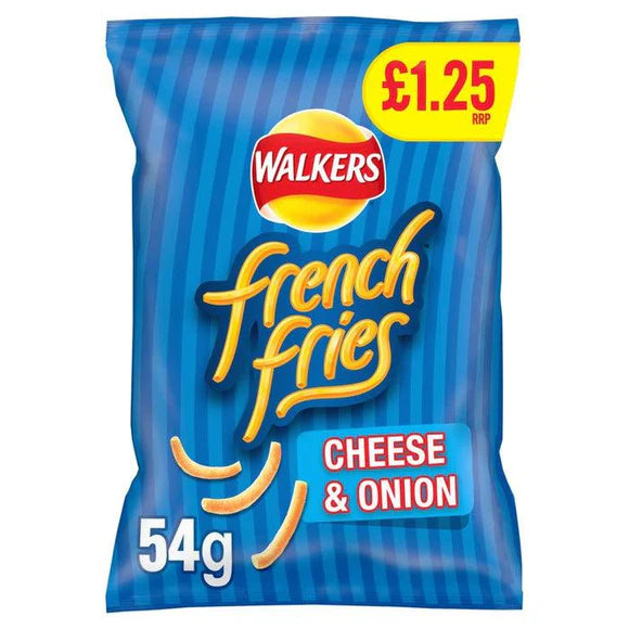 Walkers French Fries Cheese & Onion Snacks Crisps £1.25 RRP PMP 54g (Case of 18) Walkers