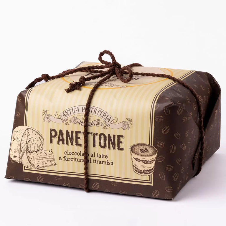 Antica Pasticceria Tiramisu & Chocolate Chip Hand Wrapped Panettone, 1kg Antica Pasticceria