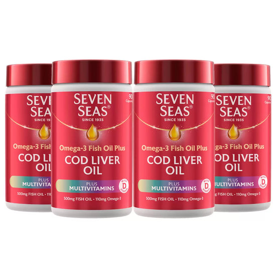 Seven Seas Cod Liver Oil Plus Multivitamins, 4 x 90 Capsules Seven Seas