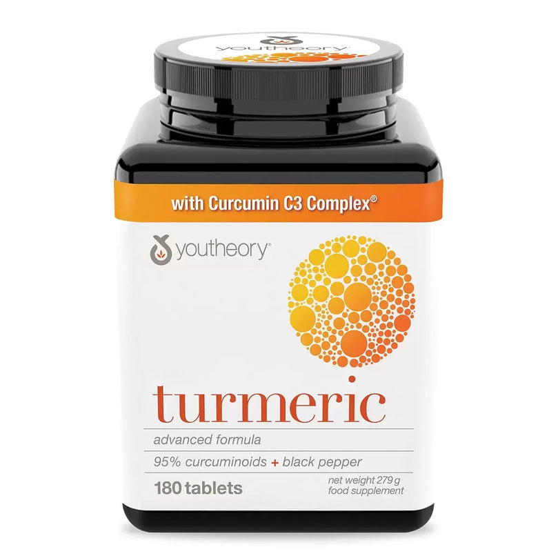 Youtheory Turmeric Advanced Formula, 180 Tablets Youtheory