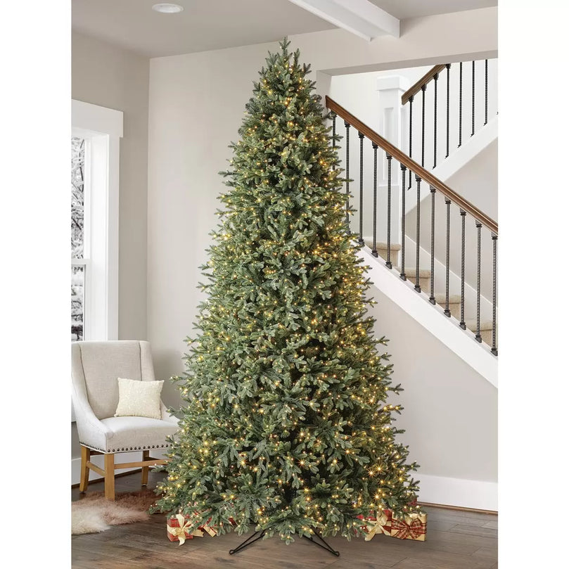 9ft (2.7m) Pre-Lit Aspen Artificial Christmas Tree with 2,700 Colour Changing Micro LED Lights christmas