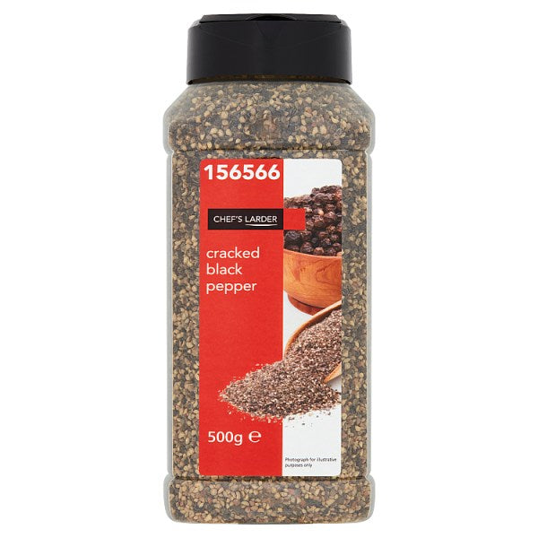 Chef's Larder Cracked Black Pepper 500g, Case of 6 Chef's Larder