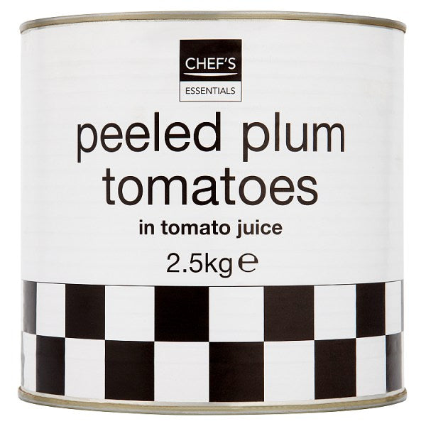 Chef's Essentials Peeled Plum Tomatoes in Tomato Juice 2.5kg, Case of 6 Chef's Essentials