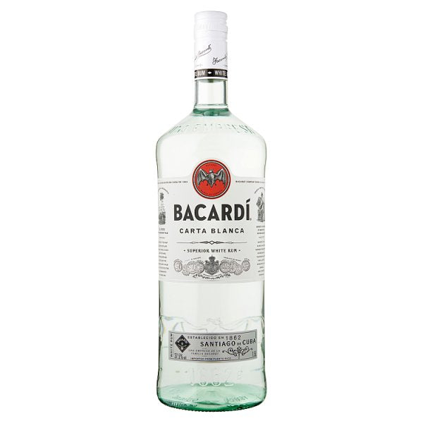 Bacardí Carta Blanca Superior White Rum 1.5L, Case of 6 Bacardi