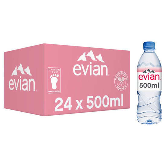 Evian Still Natural Mineral Water 50cl, Case of 24 (OFFER) Evian