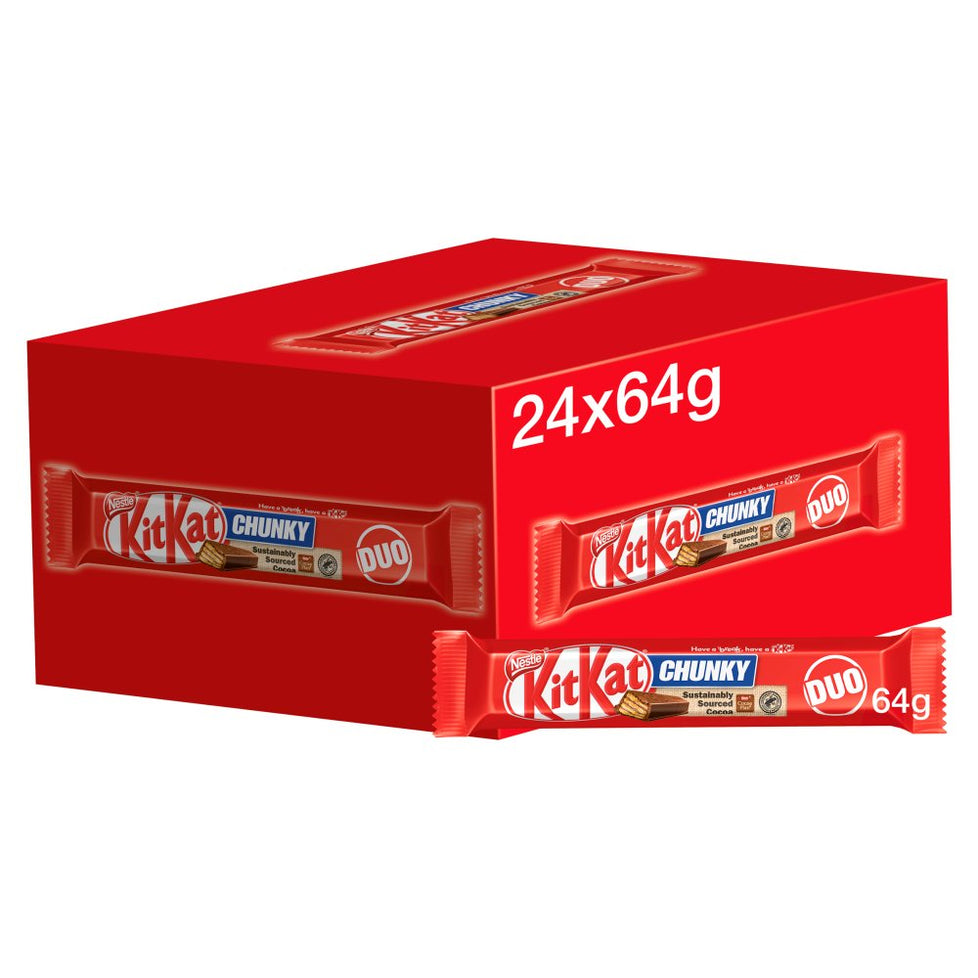 Kit Kat Chunky Milk Chocolate Duo Chocolate Bar 64g, Case of 24 KitKat