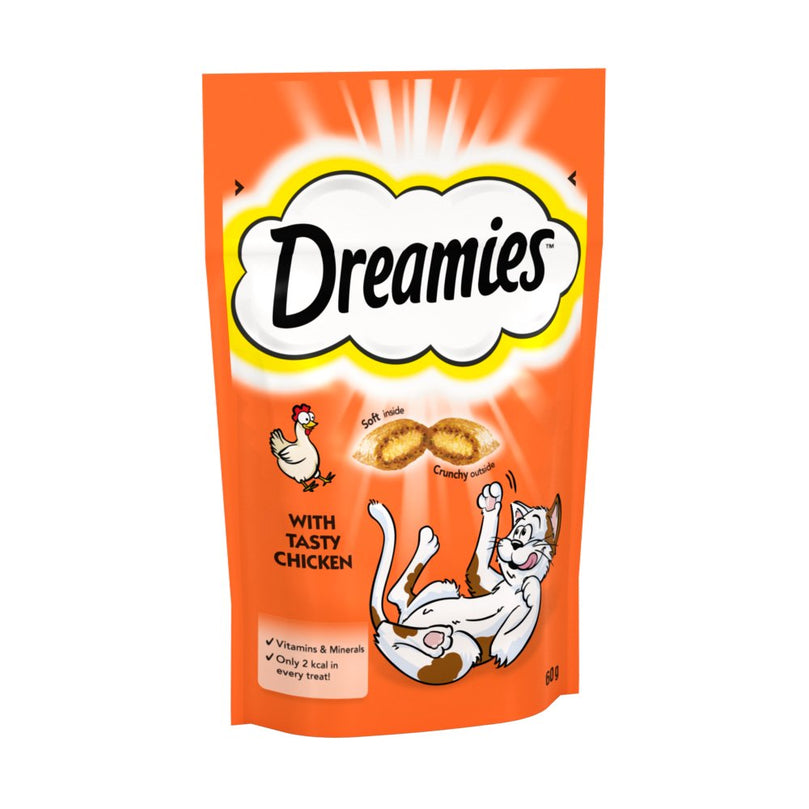 Dreamies Cat Treat Biscuits with Chicken 60g, Case of 8 Dreamies