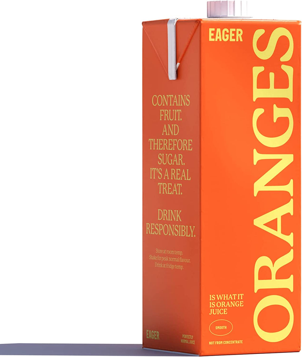 Eager Smooth Orange Juice 1L, Case of 8 Eager