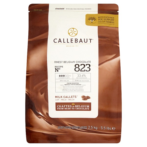 Callebaut Finest Belgian Chocolate Milk Callets 2.5kg, Case of 4 British Hypermarket-uk Callebaut