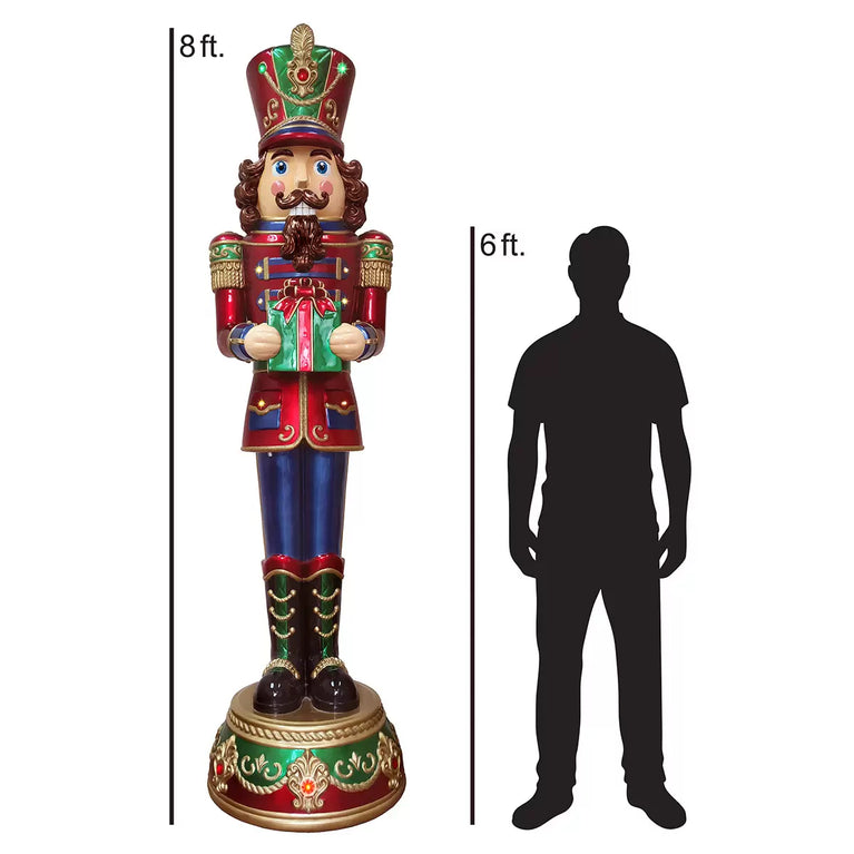 8ft (2.4m) Indoor / Outdoor Nutcracker with LED Lights & Sounds British Hypermarket-uk