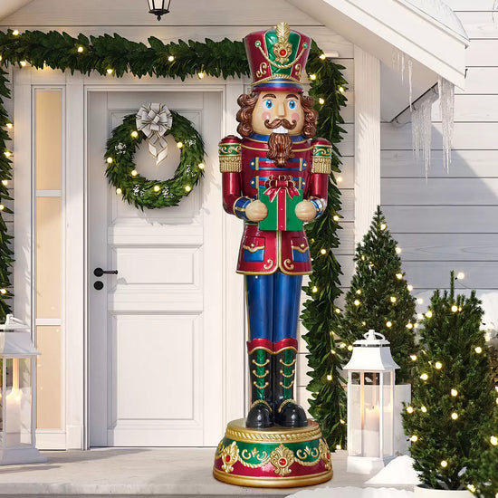 8ft (2.4m) Indoor / Outdoor Nutcracker with LED Lights & Sounds British Hypermarket-uk