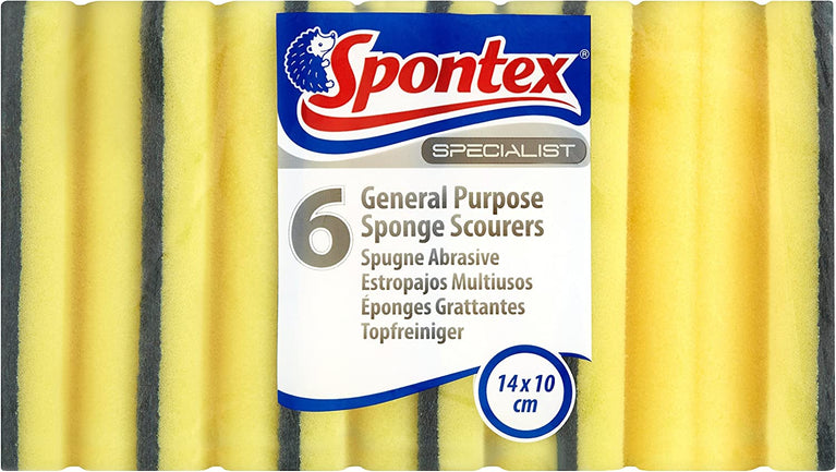 Spontex Specialist 6 Sponge Scourers British Hypermarket-uk