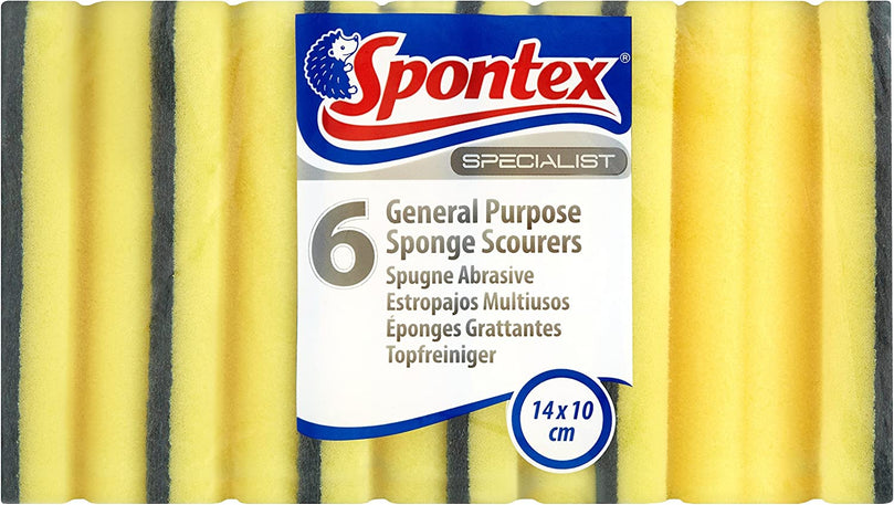 Spontex Specialist 6 Sponge Scourers British Hypermarket-uk