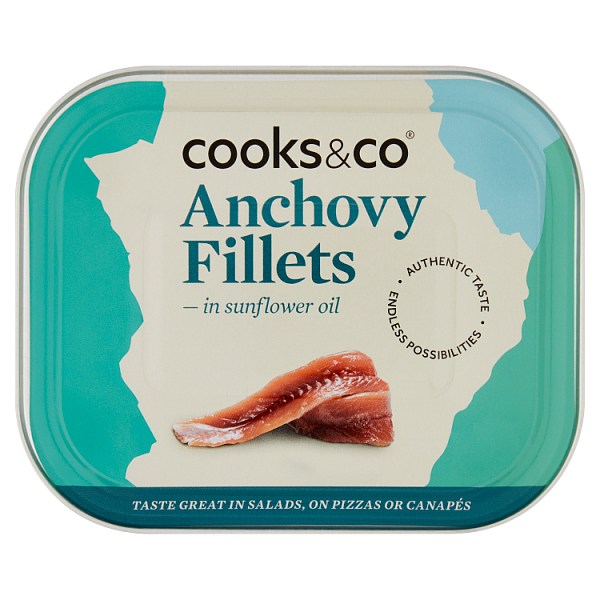 Cooks & Co Anchovy Fillets in Sunflower Oil 365g, Case of 6 (CLEARANCE) Cooks & Co