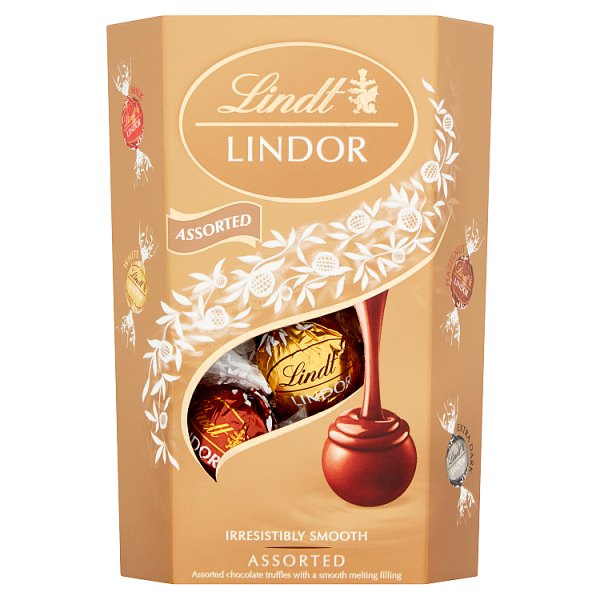 Lindt Lindor Assorted Chocolate Truffles Box 200g, Case of 8 Lindt