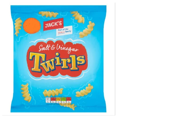 Jack's Salt & Vinegar Twirls 55g [PM 75p 2 for £1.25 ], Case of 16 Jack's