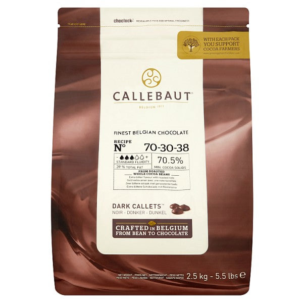 Callebaut Finest Belgian Chocolate 70% Extra Bitter Callets 2.5kg Callebaut