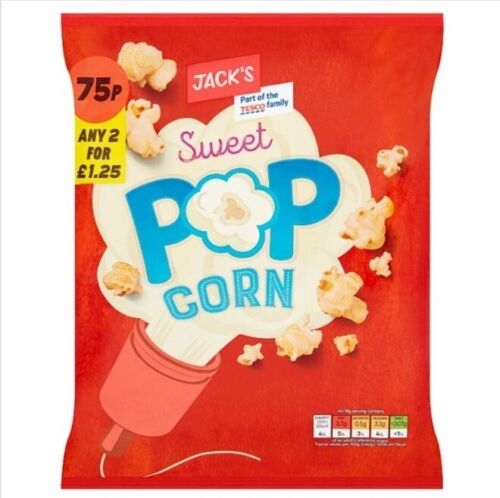 Jack's Sweet Popcorn 55g [PM 75p 2 for £1.25 ], Case of 16 Jack's