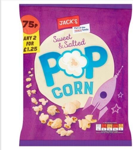 Jack's Sweet & Salted Popcorn 55g [PM 75p 2 for £1.25 ], Case of 16 Jack's